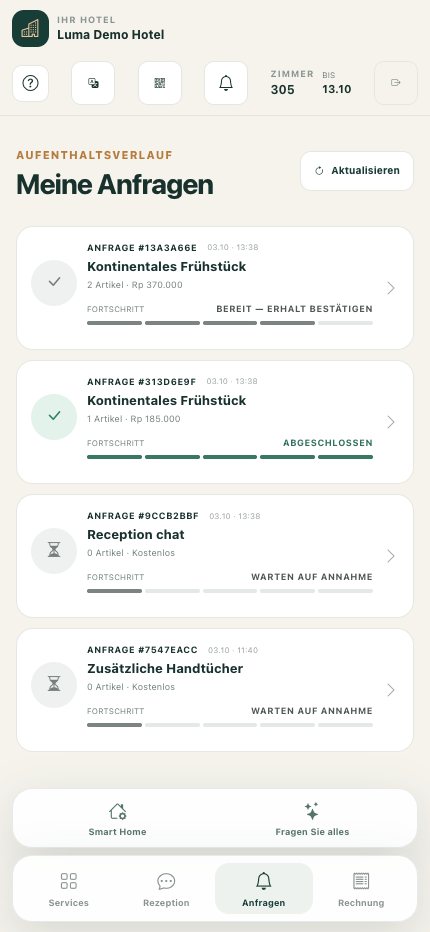 Meine Anfragen auf einem Telefon: Liste der Bestellungen und aktuelle Status