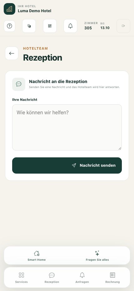 Kontakt zur Rezeption: eine Frage an das Hotelteam senden
