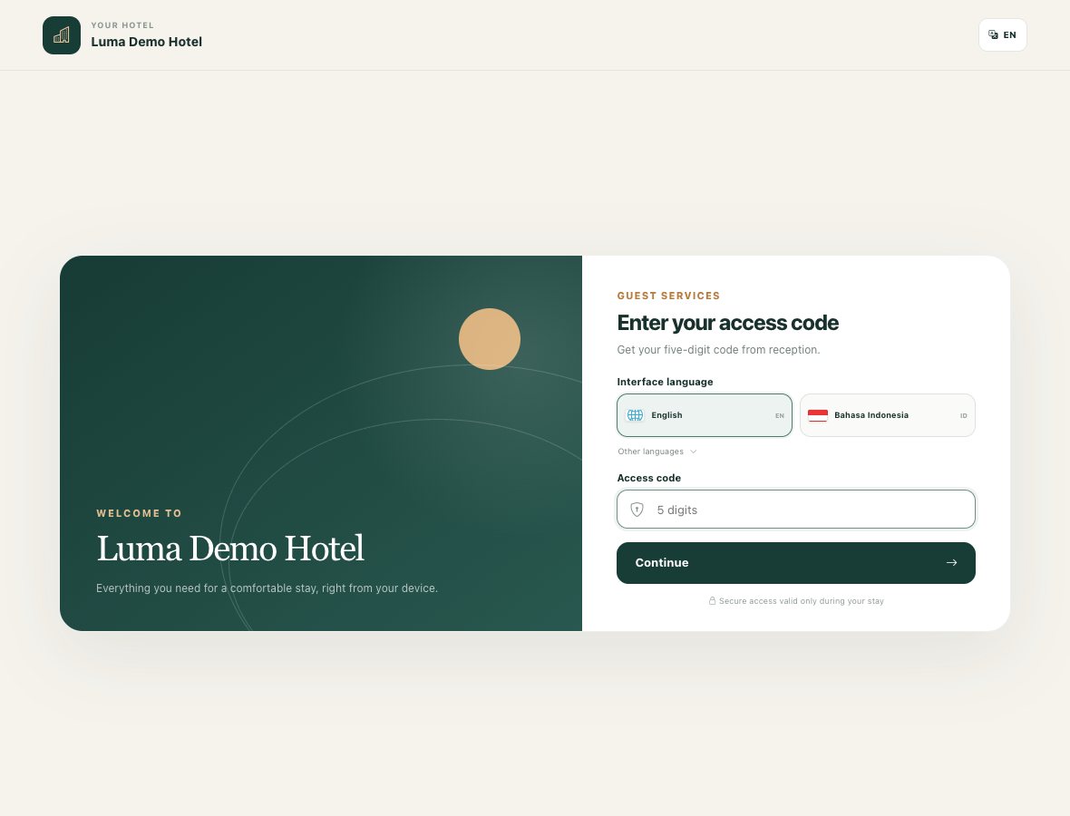 Signing in to the guest menu with a stay code
