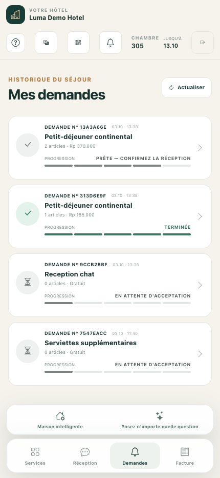 Mes demandes sur un téléphone : liste des commandes et statuts actuels