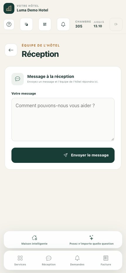 Contacter la réception : envoi d'une question à l'équipe de l'hôtel
