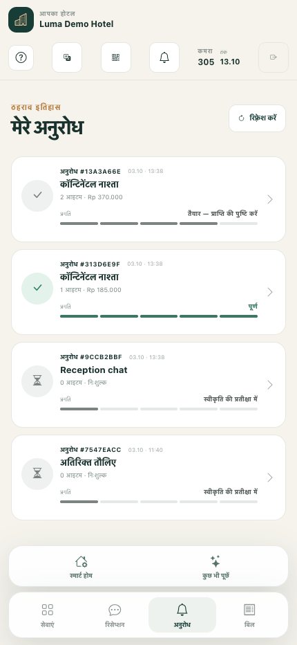 फोन पर मेरे अनुरोध: ऑर्डर की सूची और वर्तमान स्थितियाँ