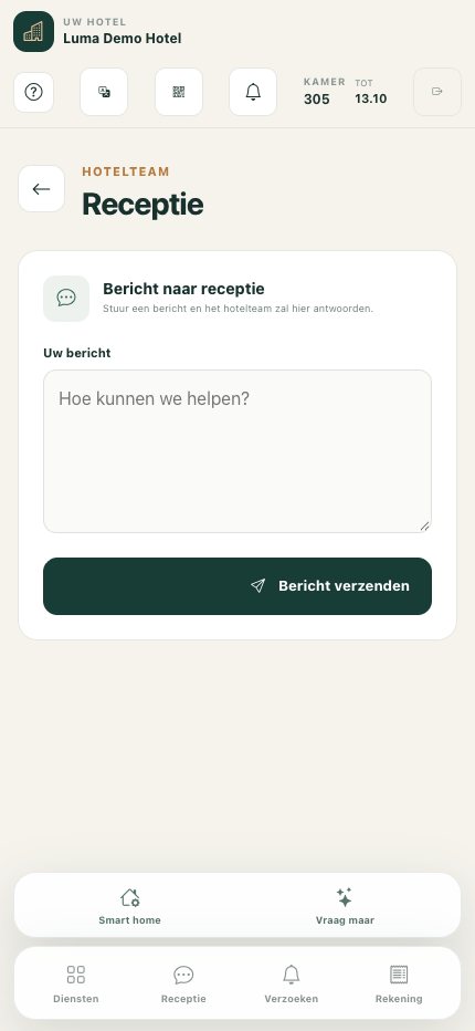 Contact opnemen met de receptie: een vraag sturen naar het hotelteam